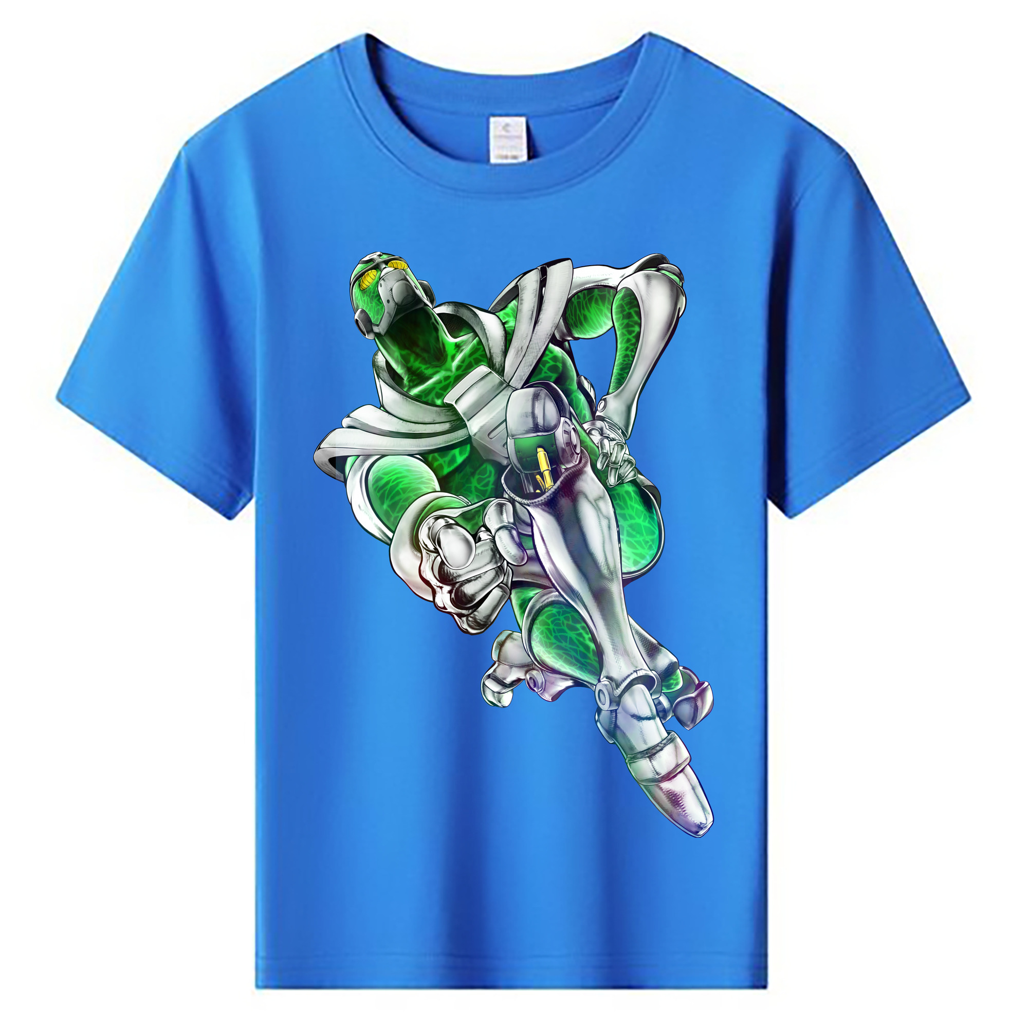 （画像用） ジョジョの奇妙な冒険 花京院 典明（かきょういん のりあき） JoJo's Bizarre Adventure Kakyoin Noriaki 綿100％キッズTシャツ（フロントプリント）